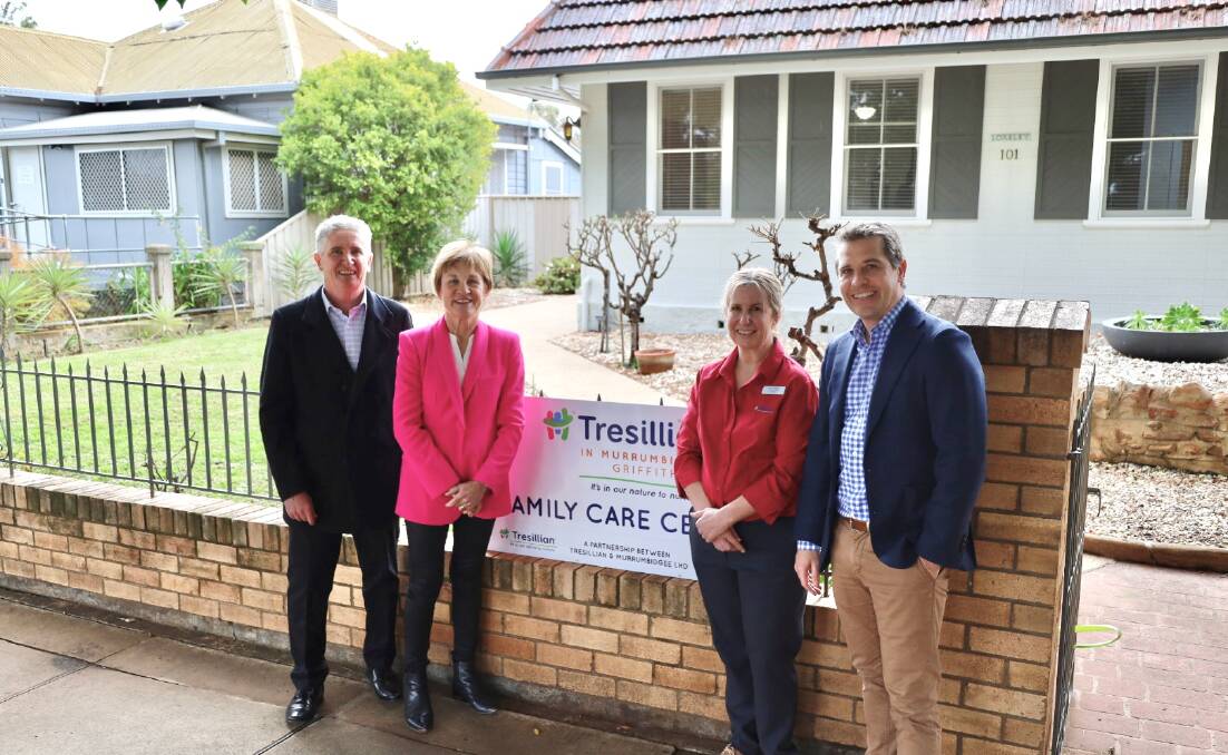Minister for Health Ryan Park (far left) pictured with Tresillian CEO Rob Mills, Member for Murray Helen Dalton and Tresillian NUM Lynne Shelton. Picture supplied