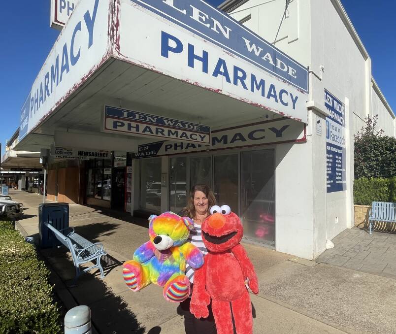Leeton Jack in the Box owner Rhonda McCormick shows off some of the new occupants of the former Len Wade Pharmacy building on Pine Avenue. She expects the toy shop will reopen at the new site some time next week. Picture by Allan Wilson