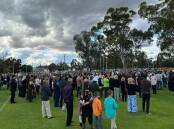 A large crowd on hand at the Forbes Rugby Ground for Molly Ticehurst's funeral. Picture by Carla Freedman
