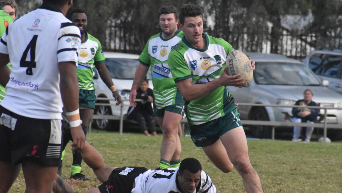 STRONG PERFORMANCE: Kirtis Fisher continued his strong return from injury as he crossed for four tries in Leeton's big win over Hay. PHOTO: Liam Warren