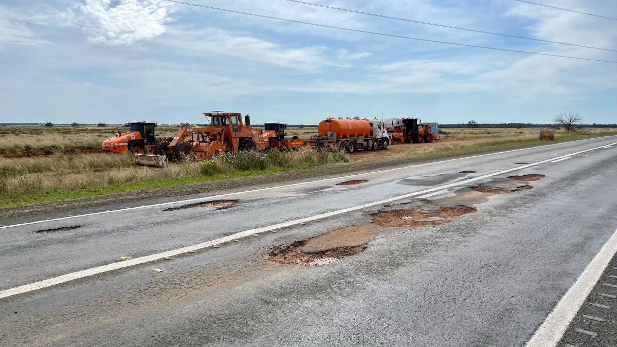 Many roads throughout the Murray electorate are in a state of disrepair. Picture supplied