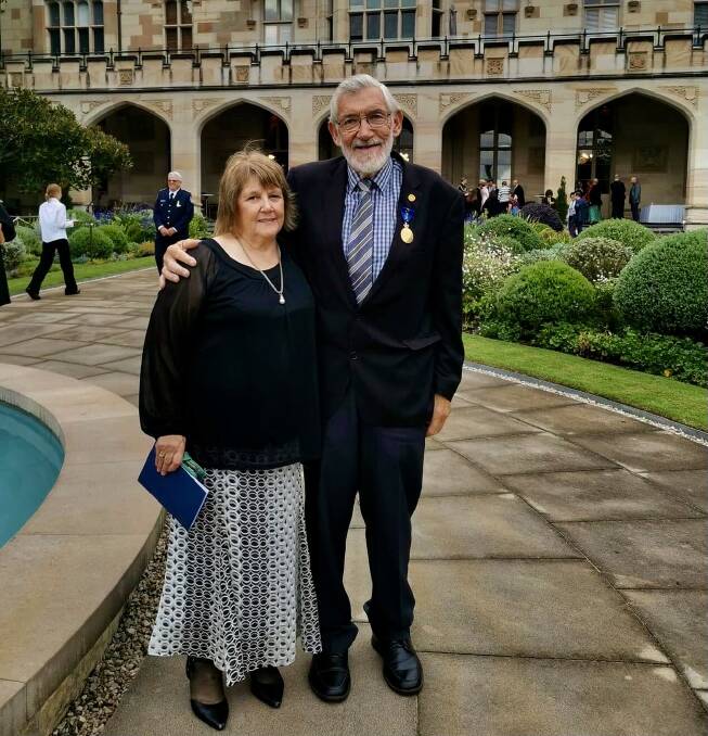 Paul and Julie Maytom at Government House in Sydney to formally receive the honour. Pictures supplied