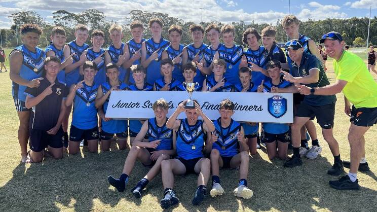 The St Francis College under 15s state champions celebrate their success. Picture supplied 