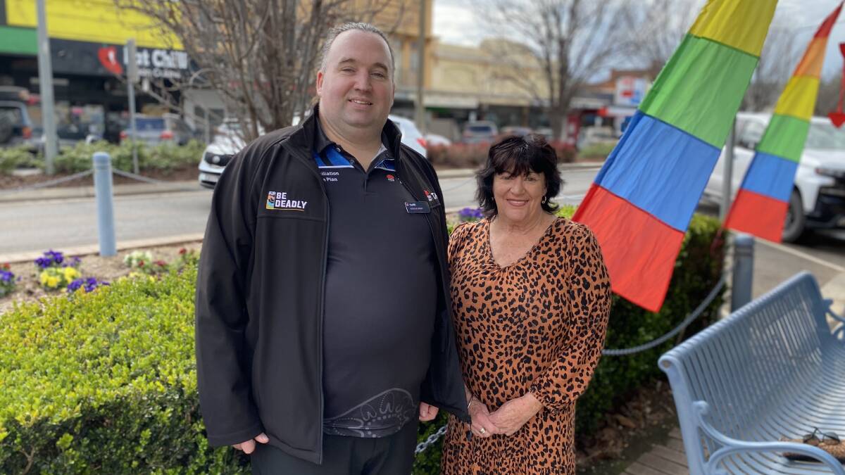 Leeton Pride Festival committee members Nicholas Wright (left) and Di Harrison are looking forward to the event, which includes a parade in the main street. Picture by Talia Pattison