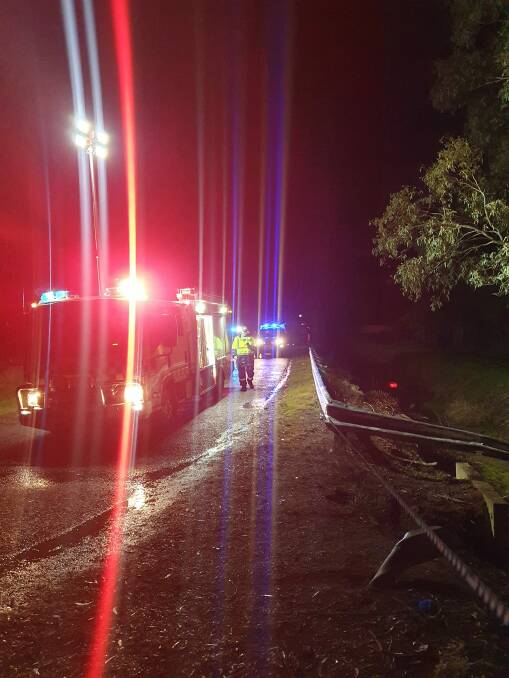 The accident occurred on Leeton's Petersham Road around 10pm on Thursday, July 6. Picture by the Leeton Volunteer Rescue Squad