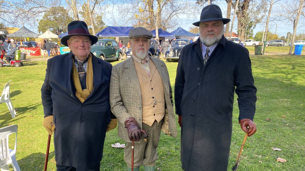 Taking in the festivities at Mountford Park is Craig Gascoigne, Paul Andersen and David Armstrong. Picture by Talia Pattison