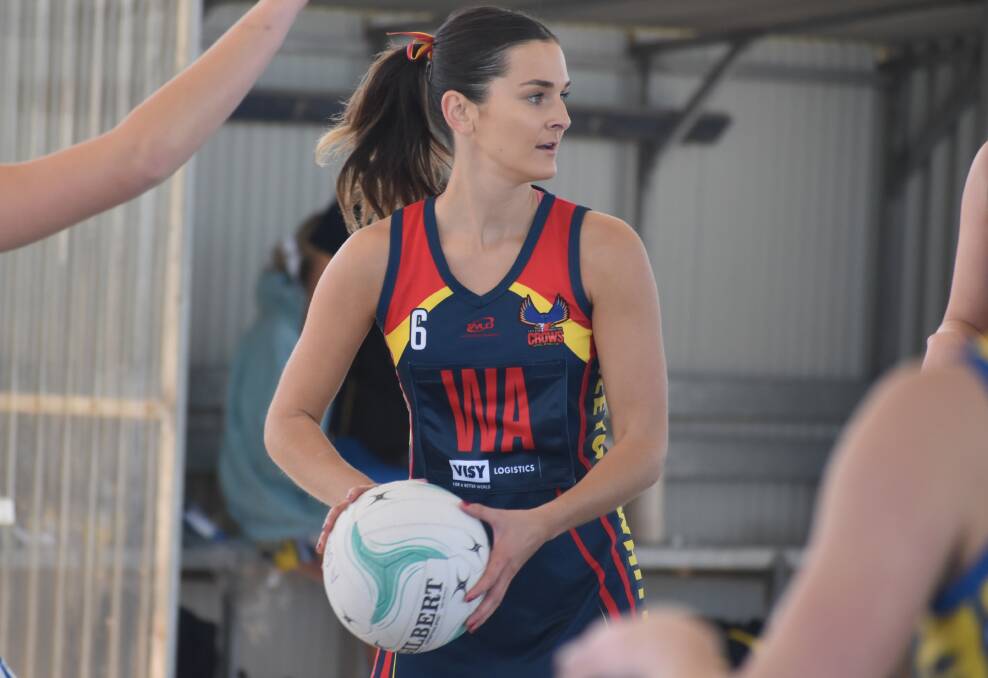 Leeton-Whitton's Tiah Gillespie searches for options. The Crows return home this weekend to face the Wagga Tigers. Picture by Liam Warren