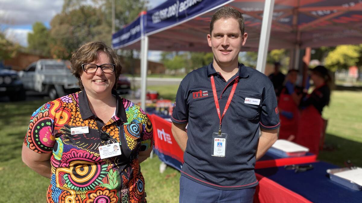 Acting facility manager at Leeton Hospital Naomi Rosamond (left) and Nathan Pagden at the event on May 8. Picture by Talia Pattison