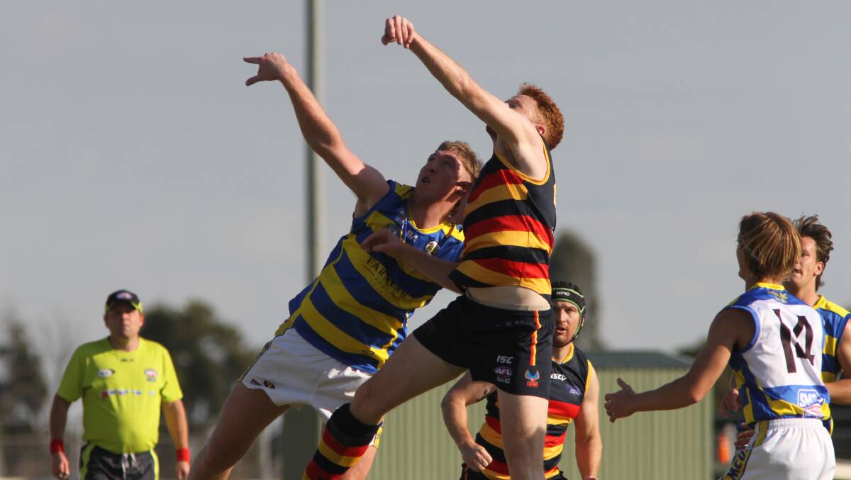 Leeton-Whitton's Mason Dryburgh in action for the Crows in round eight when they last played MCUE. Picture by Talia Pattison