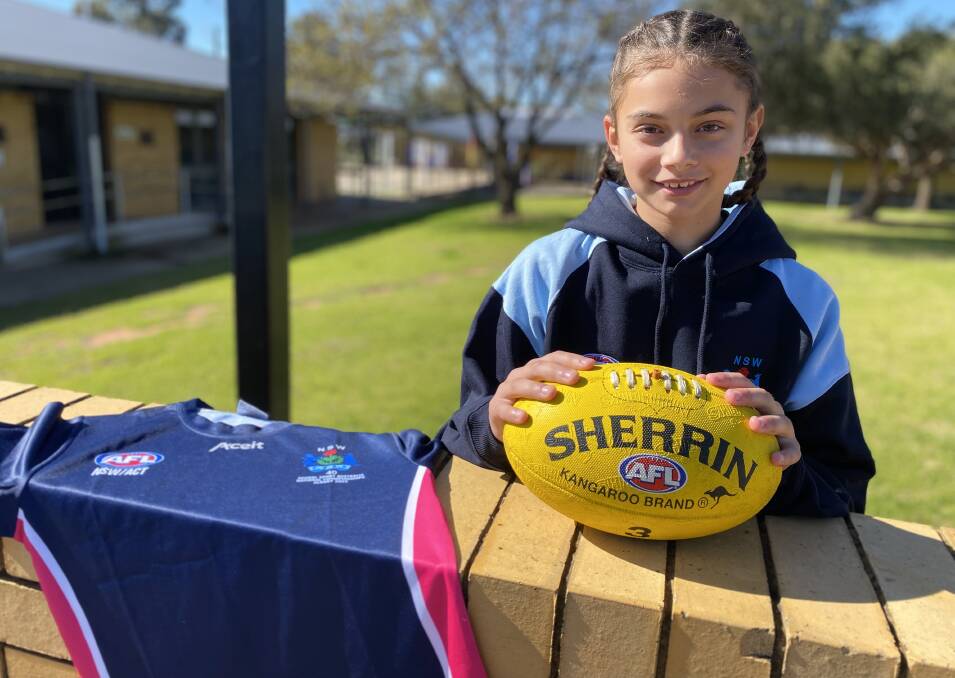 Parkview Public School student Miah Weymouth is excited to be representing with her NSW side at the School Sport Australia AFL Championships. Picture by Talia Pattison