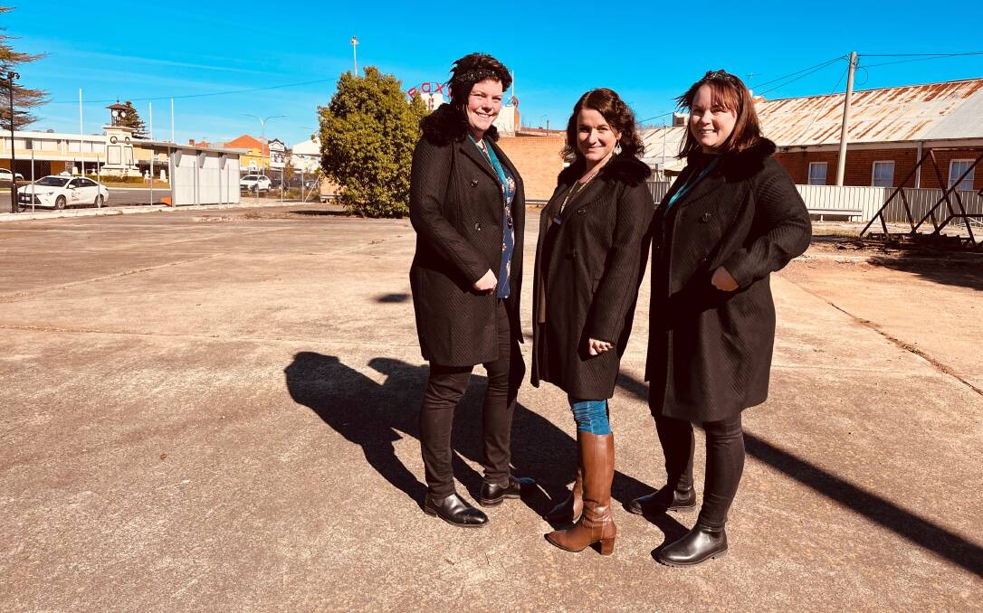 TRANSFORM: Fran Macdonald, Sues Vos and Lee Longmire can't wait to see this site host The Parlour as part of the Australian Art Deco Festival in Leeton. Photo: Talia Pattison