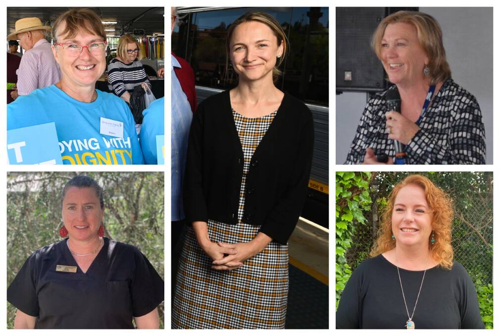 Clockwise from top left: Sharon Potocnik, Beth Sainty-Gale, Gemma Purcell, Krista Schade and Cate Melville are the working group members behind Voices of Farrer.